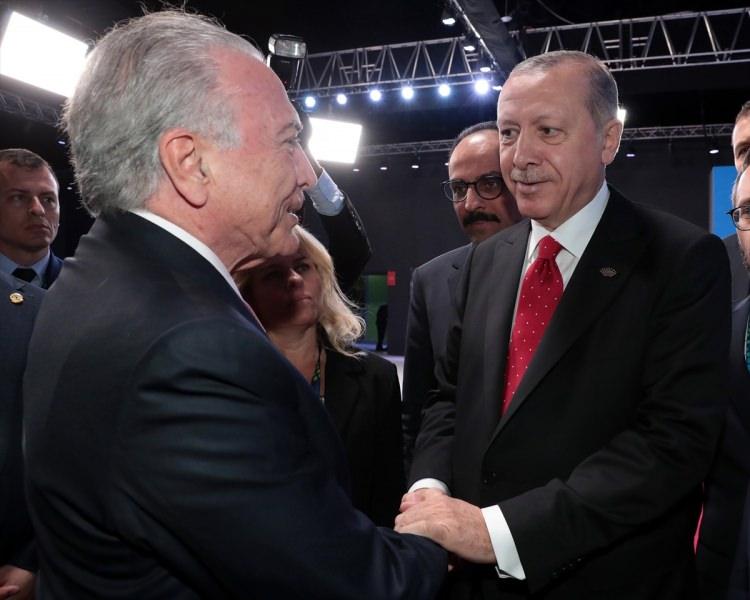 <p>Cumhurbaşkanı Erdoğan ve Brezilya Devlet Başkanı Michel Temer</p>