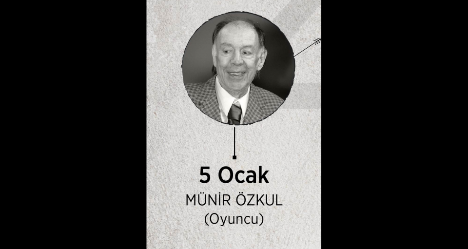 <p>Canlandırdığı "Mahmut Hoca" ve "Yaşar Usta" karakterleriyle Türk izleyicisinin hafızasında yer edinen usta oyuncu Münir Özkul, 5 Ocak'ta vefat etti. </p>
