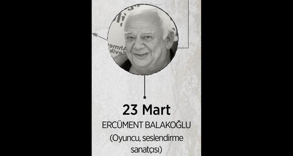 <p>Sinema, dizi oyuncusu ve seslendirme sanatçısı Ercüment Balakoğlu (84) kanser tedavisi gördüğü hastanede 23 Mart'ta yaşama gözlerini yumdu.</p>

<p> </p>
