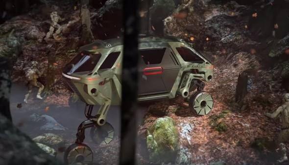 <p>Robotik bacaklar sağa sola ve ileri geri geniş-serbest açılarla hareket ederken mevcut tekerlekler de normal yol koşullarında tipik elektrikli otomobil kullanım olanağı sağlıyor.</p>
<p> </p>