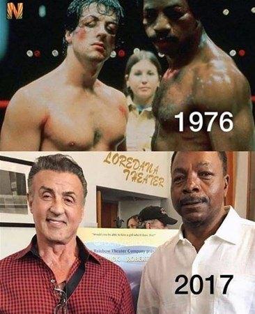 <p>Rocky serisinin ikinci filminde birbirlerini kıyasıya döven ikili Slyvester Stallone ve Carl Weathers yıllar sonra aynı karede.</p>
<p> </p>