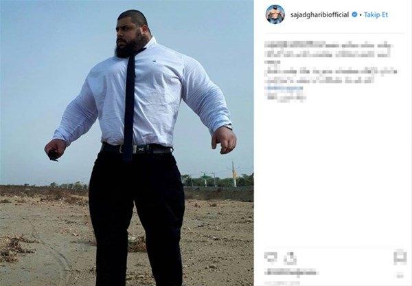 <p>İran'da yaşayan Sajad Gharibi, Marvel'ın ünlü çizgi roman kaharamanı yeşil dev ‘Hulk'a benzerliği nedeniyle ‘İranlı Hulk' olarak anılıyor. </p>
<p> </p>