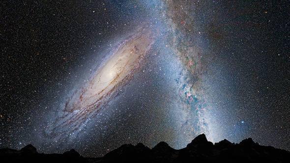 <p><strong>4 milyar yıl sonra </strong></p>

<p>Andromeda galaksisi Andromeda takımyıldızında bulunan, Dünya’dan yaklaşık olarak 2.5 milyon ışık yılı uzaklıkta olan spiral bir galaksidir. 4 milyar yıl sonra Andromeda Galaksisi ile içinde bulunduğumuz Samanyolu Galaksisi çarpışacak.</p>
