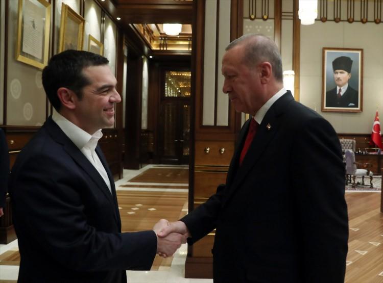 <p>Türkiye Cumhurbaşkanı Recep Tayyip Erdoğan, Yunanistan Başbakanı Aleksis Çipras'ı Cumhurbaşkanlığı Külliyesi'nde kabul etti.</p>
