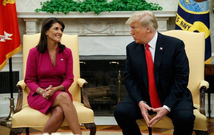 <p>Nikki Haley</p>
<p>Eski Birleşmiş Milletler ABD Elçisi</p>
<p>9 Ekim 2018</p>