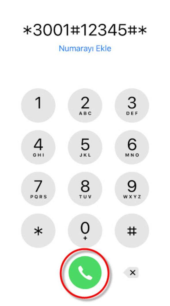 <p>Ardından arama yapar gibi arama butonuna dokunuyoruz.</p>

<p> </p>
