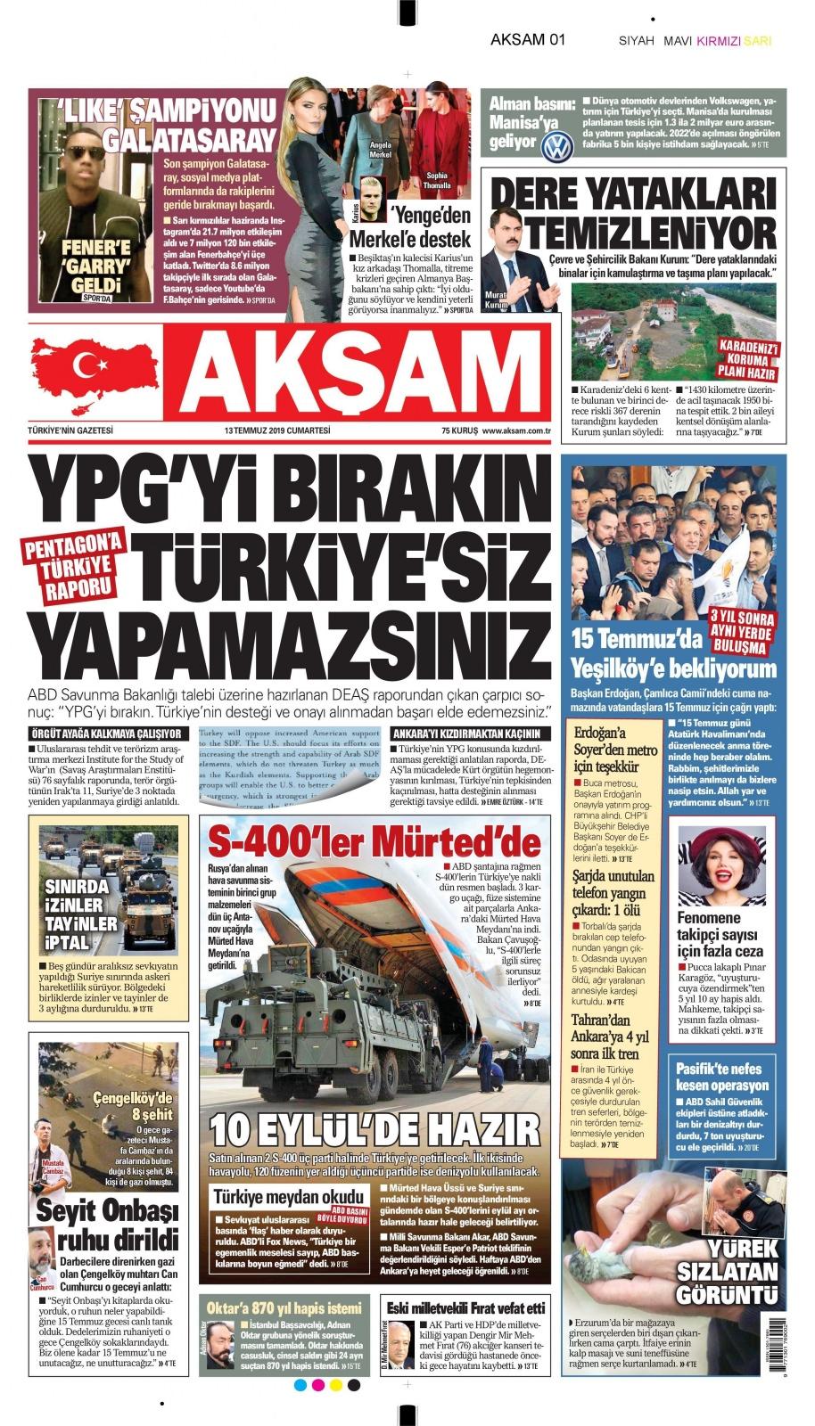 <p>Türkiye'nin S-400 teslimatı sonrası yerel gazeteler yayına hangi manşetle çıktı? İşte gazetelerin S-400 manşetleri...</p>

