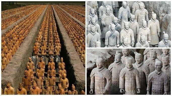 <p>Boyları 183-195 santimetre arasında değişen toprak askerlerin bulunduğu kazı alanında çoğu hala toprak altında 8.000 asker, 520 atıyla birlikte 130 savaş arabası, 150 süvari atı bulunduğu tahmin edilmektedir.</p>
