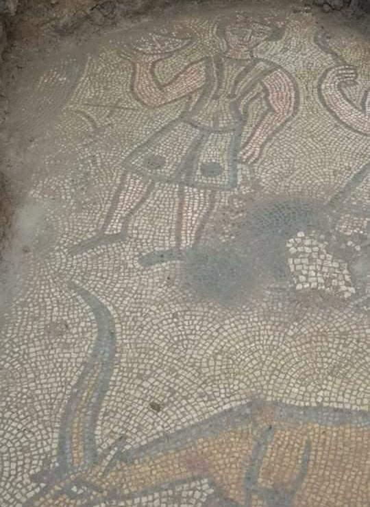 <p>Farklı medeniyetlerin izlerini bünyesine bandıran Mardin'in Derik ilçesinin Göktaş Mahallesi'ndeki kaçak kazıda MS 6'ncı yüzyıla ait olduğu belirtilen mozaik bulundu.</p>
