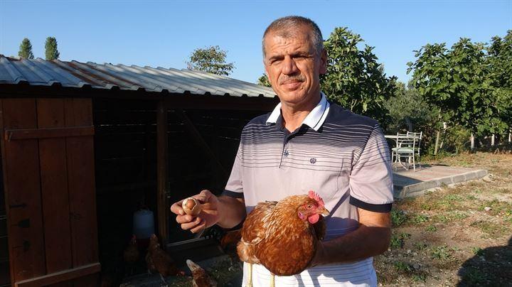 <p>Bursa'nın Mudanya ilçesinde İsmail Öztan'ın (53) bahçesinde beslediği tavuklardan birinin yumurtasının içinden bir yumurta daha çıktı. Uludağ Üniversitesi Veteriner Fakültesi Öğretim Üyesi Prof. Dr. Mustafa Tayar, yaşanan olayın çok nadir görüldüğünü belirtti.</p>
