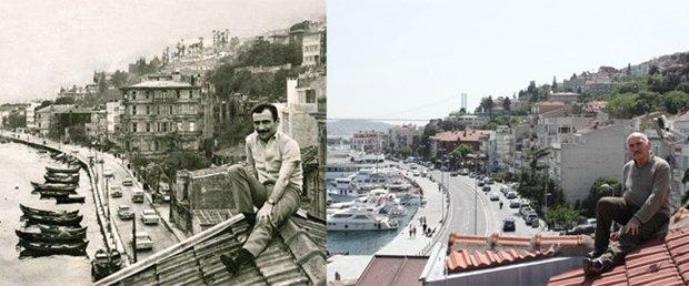 <p>44 yıl ara ile evinin çatısında fotoğraf çektiren Tuncel Kurtiz.</p>
<p> </p>