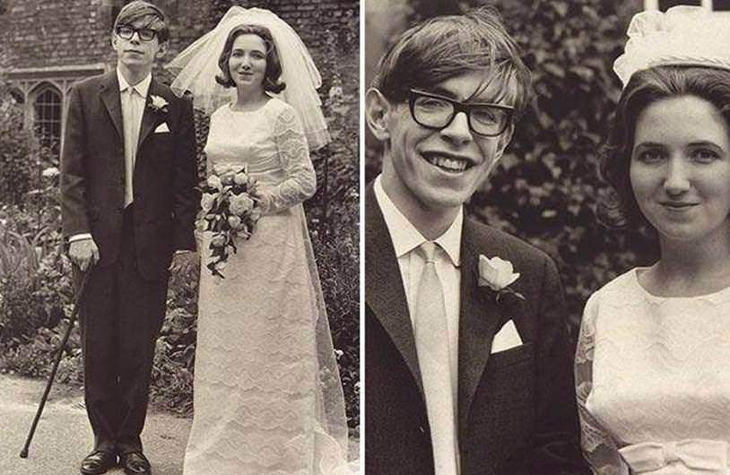 <p>Stephen Hawking ve eşi Jane'nin düğününden bir kare... (1965)</p>
<p> </p>