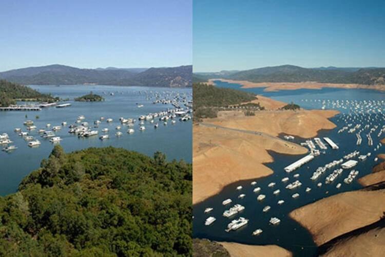 <p>Yer yine ABD ve Oroville Gölü... Temmuz 2011 ve Ağustos 2014 yıllarında çekilmiş görüntüler böyle... Fark büyük!</p>
<p> </p>