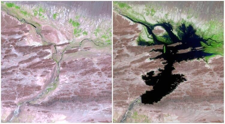 <p>Pakistan'daki Dasht Gölü'nün 1999 yılı haziran ayında çekilen bir fotoğrafı ile 2011 yılının ağustos ayında çekilen bir fotoğrafı. Bu göl aynı zamanda çevreye temiz içme suyu ile enerji sağlıyor.</p>

<p> </p>
