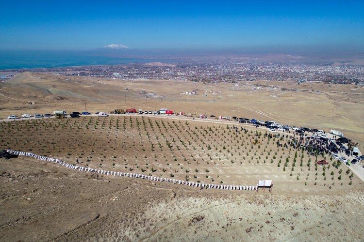 <p> Tüm Türkiye'de eş zamanlı başlatılan etkinliklerden biri de Van'ın Edremit ilçesindeki Kurubaş Mevkisi'nde yapıldı. Halkın büyük ilgi gösterdiği etkinlikte 70 bin fidan toprakla buluşturuldu.</p>