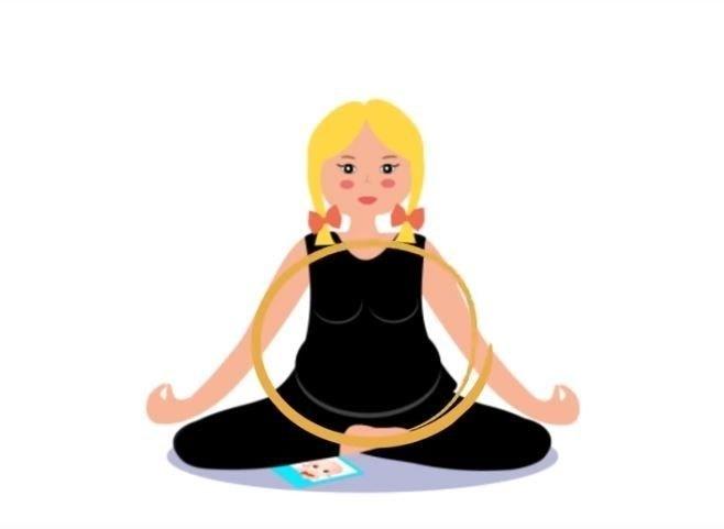 <p>Yoga yapan kadın hamiledir. Yaptığı spor hamileler için daha uygundur ve kadının karnı büyümüştür.</p>

