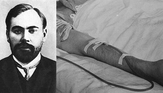 <p><strong>Alexander Bogdanov (1873-1928)</strong></p>
<p><strong>İcat:</strong> Kan Nakli</p>
<p><strong>Ölüm Nedeni:</strong> Kan nakli için kendini denek olarak kullanınca, asistanından kaptığı sıtma ve verem nedeniyle hayatını kaybetti.</p>