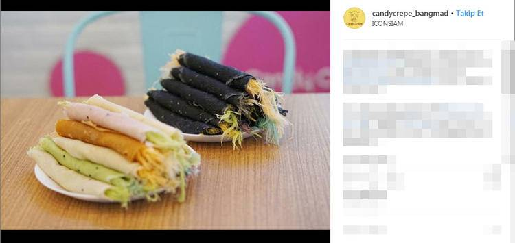 <p>Tayland’ın en meşhur sokak lezzetlerinden roti sai mai… Roti sai mai için yapışkan bir hamur kızgın sacın üzerinde krep inceliğinde pişiriliyor, ardından arasına pamuk helva benzeri bir şeker konarak dürüm yapılıyor.</p>

<p> </p>
