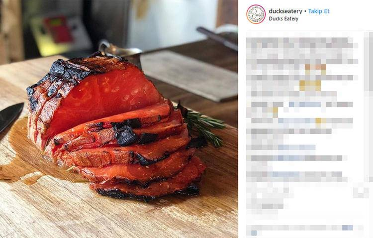 <p>New York’ta bulunan Duck’s Eatery’nin füme karpuzu… Kabuğu soyulan karpuzlar fümelendikten sonra dilimlenerek servis ediliyor.</p>

<p> </p>
