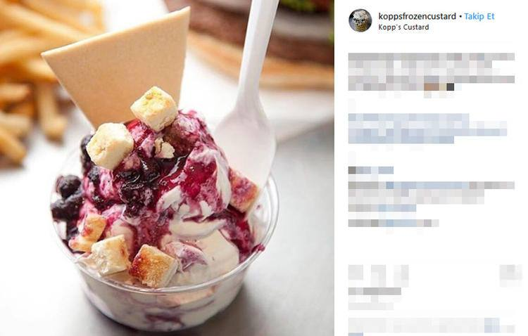 <p>ABD’nin Wisconsin eyaletinde bulunan Kopp’s Frozen Custard’ın dondurulmuş kreması… Dondurmadan farklı olarak bu tatlı pasta kremasına benzer bir malzemeyle yapılıyor.</p>
<p> </p>