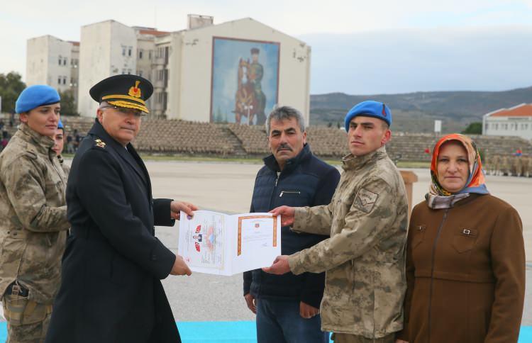 <p>Kursiyerler adına dönem birincisi Jandarma Uzman Onbaşı Halil Akpınar, yaş kütüğüne plaket çaktı.</p>

