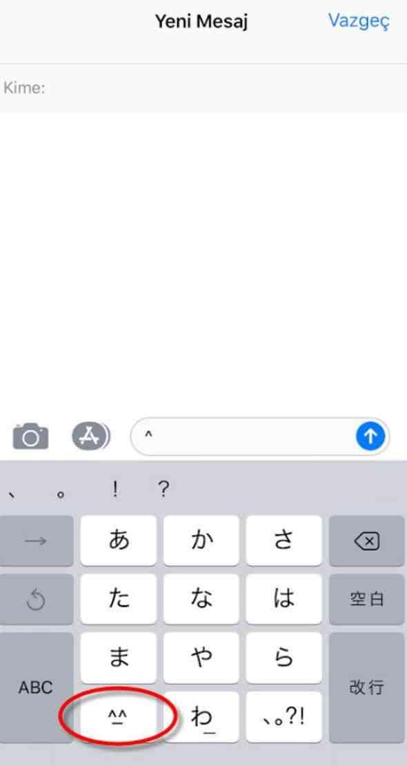 <p>Daha sonra da Kana'yı seçtikten sonra tuşlamadan bu simgeyi seçin.</p>
