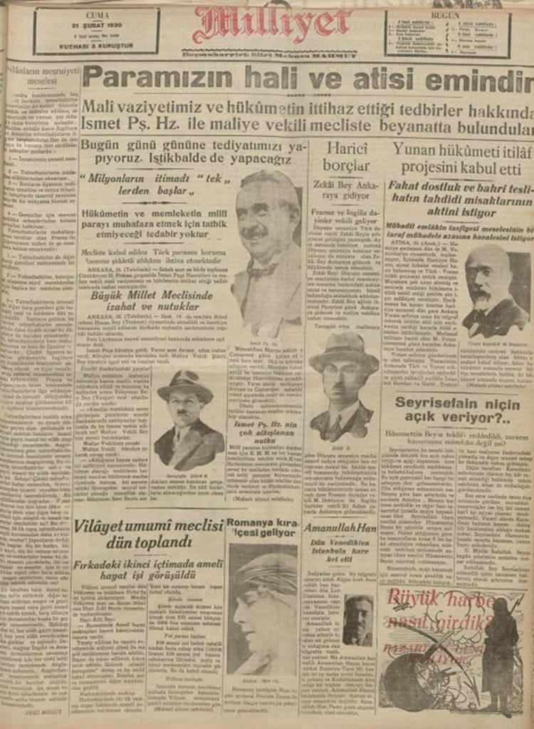 <p>İşte 90 yıl önce bugün (21 Şubat) gazete manşetleri</p>
