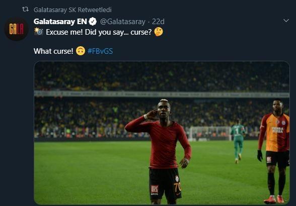 <p>Mesajda, Onyekuru'nun 3. gol sonrası Galatasaray tribünlerine verdiği zafer pozu da yer aldı.</p>

<p> </p>
