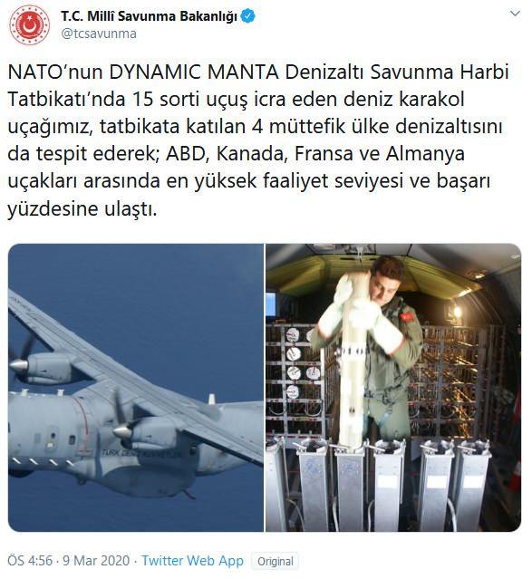 <p>Türk deniz karakol uçağı NATO tatbikatına damga vurdu!</p>

<p> </p>

