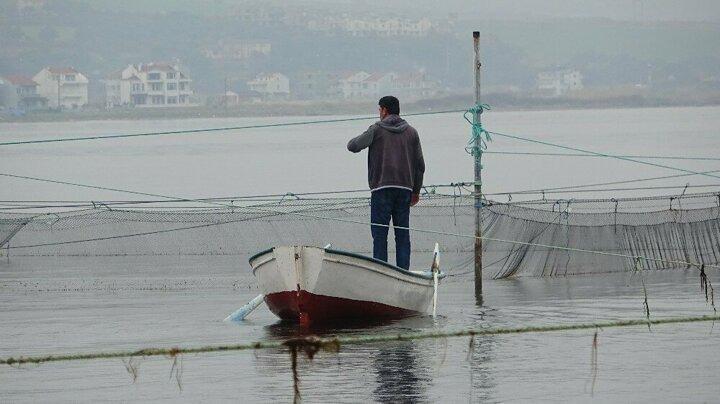 <p>Boğazdan geçip kum adasından geçemeyen balık sürüleri, geri dönüşte balıkçıların kurduğu tuzağa girerek av oluyor.</p>
