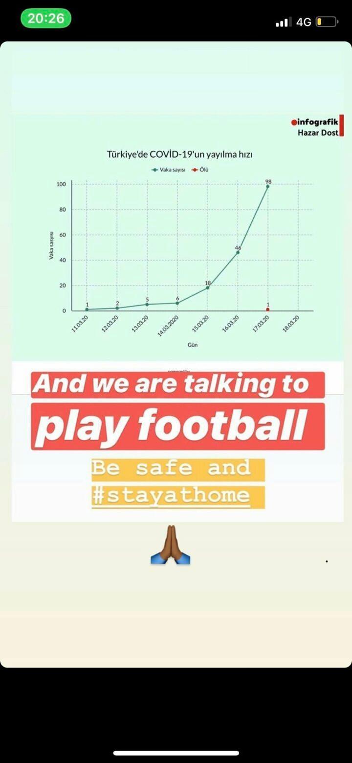 <p>Galatasaray'ın yıldız futbolcusu Radamel Falcao, yaptığı paylaşımda evde kalmaya dikkat çekti ve "Dünya'da insanlar ölüyor ve biz futbol oynamayı konuşuyoruz. Güvende kal ve Evde dur" diye yazdı.</p>