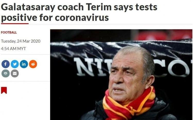 <p>THE STAR (MALEZYA)</p>

<p>Galatasaray Teknik Direktörü Fatih Terim'in koronavirüs testi pozitif çıktı.</p>
