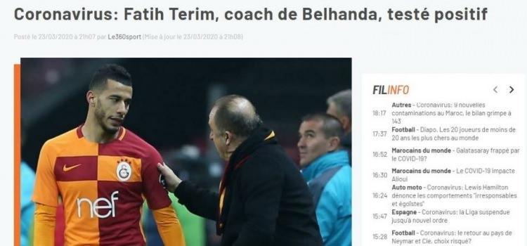 <p>SPORT 360 (FAS)</p>

<p>Belhanda'nın hocası Fatih Terim'in koronavirüs testi pozitif çıktı.</p>
