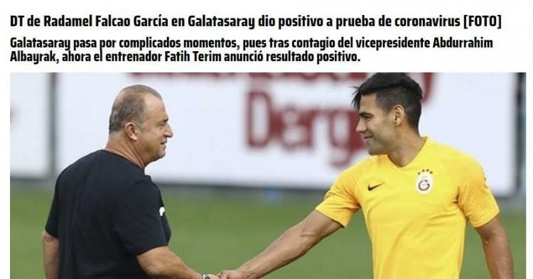 <p>LIBERO (PERU)</p>

<p>Falcao'nun Galatasaray'daki teknik direktörü Fatih Terim'in testleri pozitif çıktı.</p>
