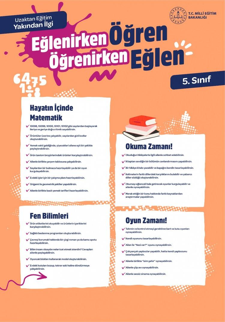 <p>mesajı verilirken, çocuklarla yetişkinlerin eğlenceli ve aynı zamanda öğretici aktiviteler yapabilmeleri için öneriler sunuluyor.</p>
<p> </p>