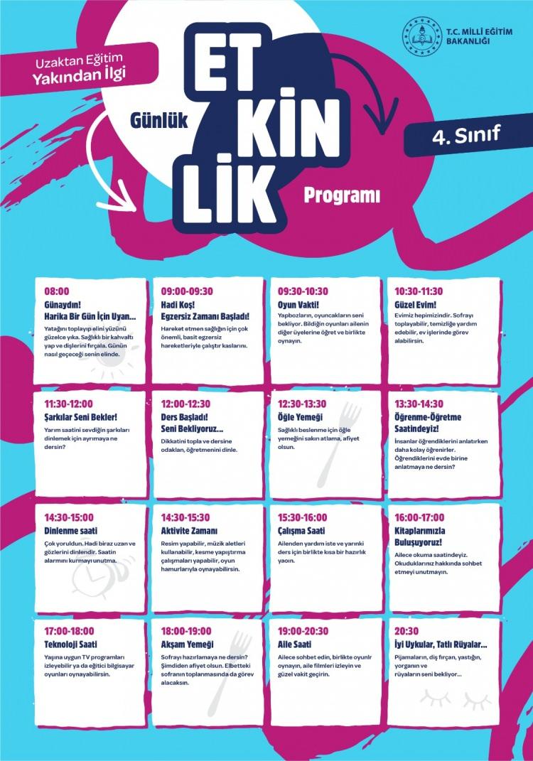 <p>Milli Eğitim Bakanlığı'nın hazırladığı program şu şekilde:</p>
