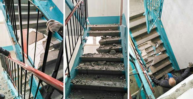 <p>"Apartmandaki asansörü tamir etmek isteyen çalışmalar motoru düşürdü."</p>
<p> </p>