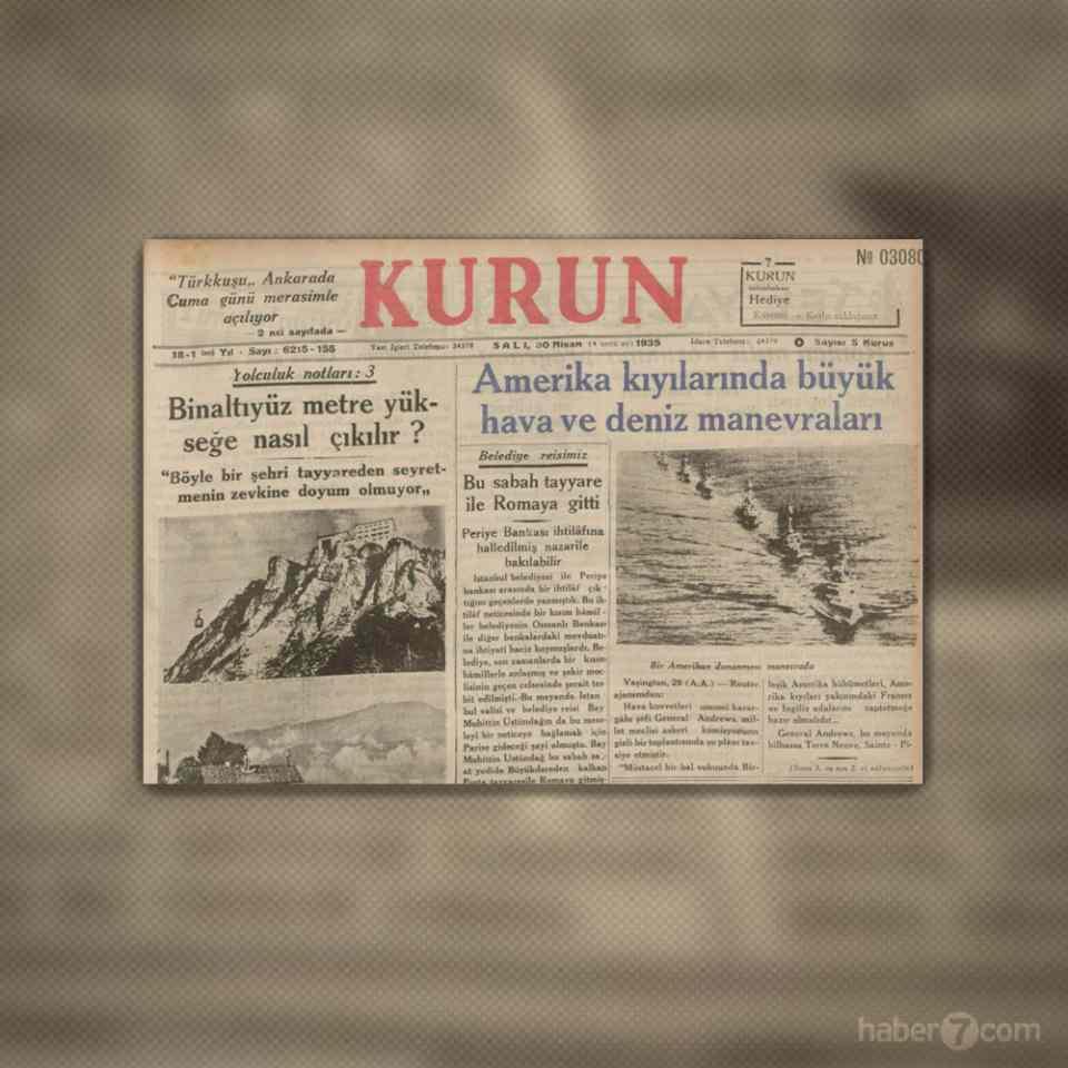 <p>1530 Nisan 1935 tarihli Kurun gazetesi 2. Dünya Savaşı öncesi ısınan suların sinyallerini manşete taşımış.</p>
