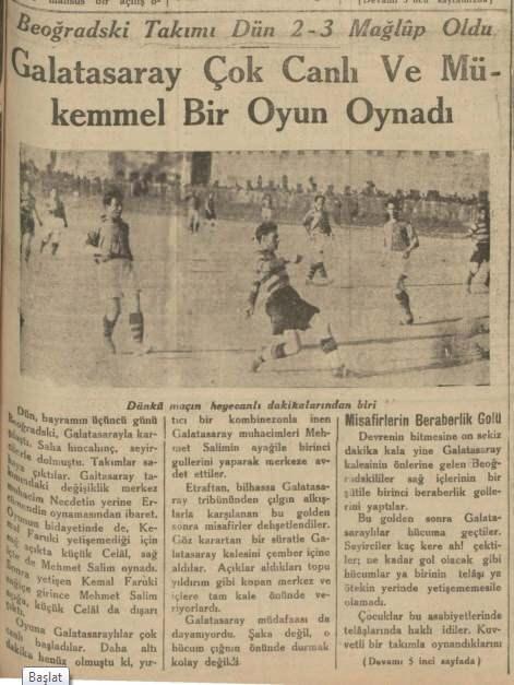 <p>2 Mayıs 1931’de günün spor haberi ise Galatasaray’ın Beogradsk’ı 3-2 yenmesi…</p>
