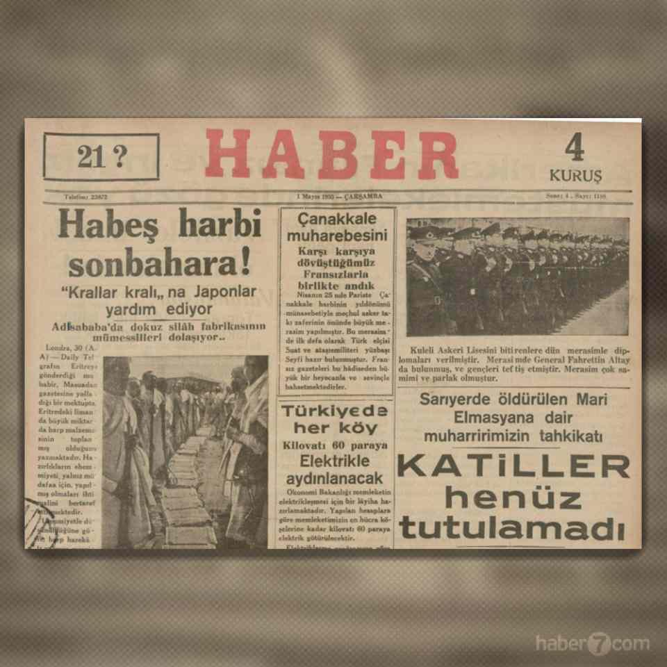 <p>15- Haber gazetesinin 1 Mayıs 1935 tarihli ilk sayfasında bir müjde var: Türkiye’de her köy kilovatı 60 paraya elektrikle aydınlanacak. Ama müjdenin hayata geçmesi uzun yıllar alacak.</p>
