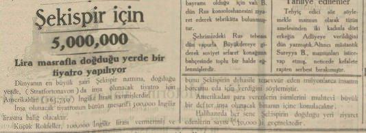 <p>ABD’li iş adamları Shakespeare’in doğduğu kente bir tiyatro yapacağını yazıyor. Bu kampanyayı tertip eden ise Rockefeller ailesi…</p>
