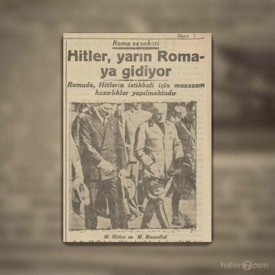 <p>3- Diğer taraftan yakındaki savaşın iki mimarı Hitler ve Mussolini’nin Roma’da buluşması gazetede konu edilmiş.</p>
