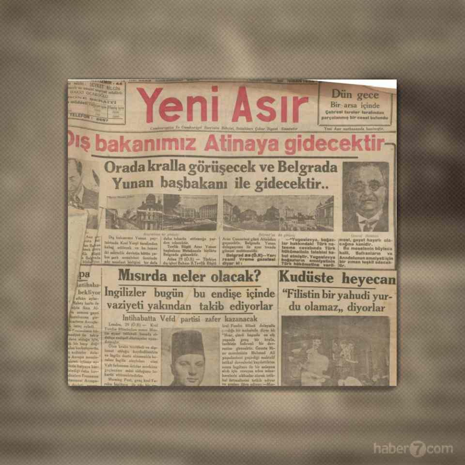 <p>Yeni Asır gazetesinin 30 Nisan 1936’daki baskısında Filistin’de büyüyen Yahudi problemi manşete konu edilmiş. “Filistin bir Yahudi yurdu olamaz” başlığı atılıyor ama zaman, bu başlığı maalesef haksız çıkarıyor.</p>
