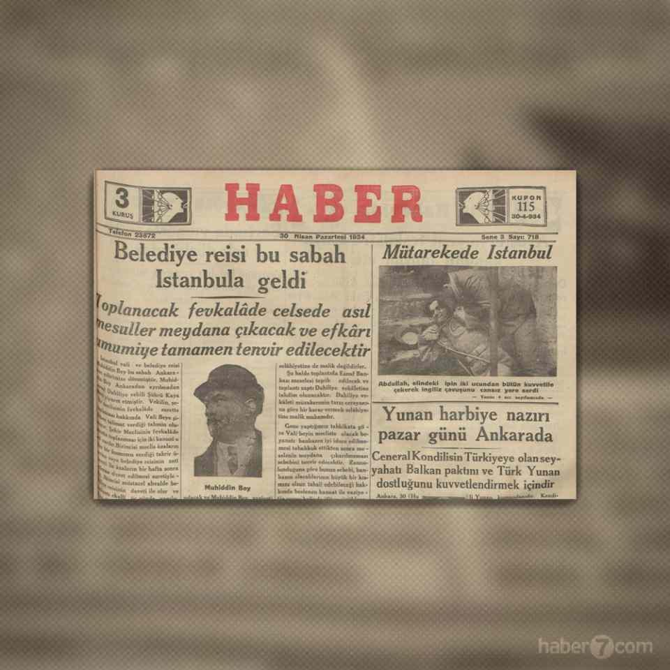 <p>1934’teki Haber gazetesinin ilk sayfasındaki, “Abdullah elindeki ipin iki ucundan bütün kuvvetle çekerek İngiliz çavuşunu yere serdi” ifadeleri çok iddialı. Ancak aslında bu bir haber değil, iç sayfalarda yer alan bir roman tefrikası…</p>
