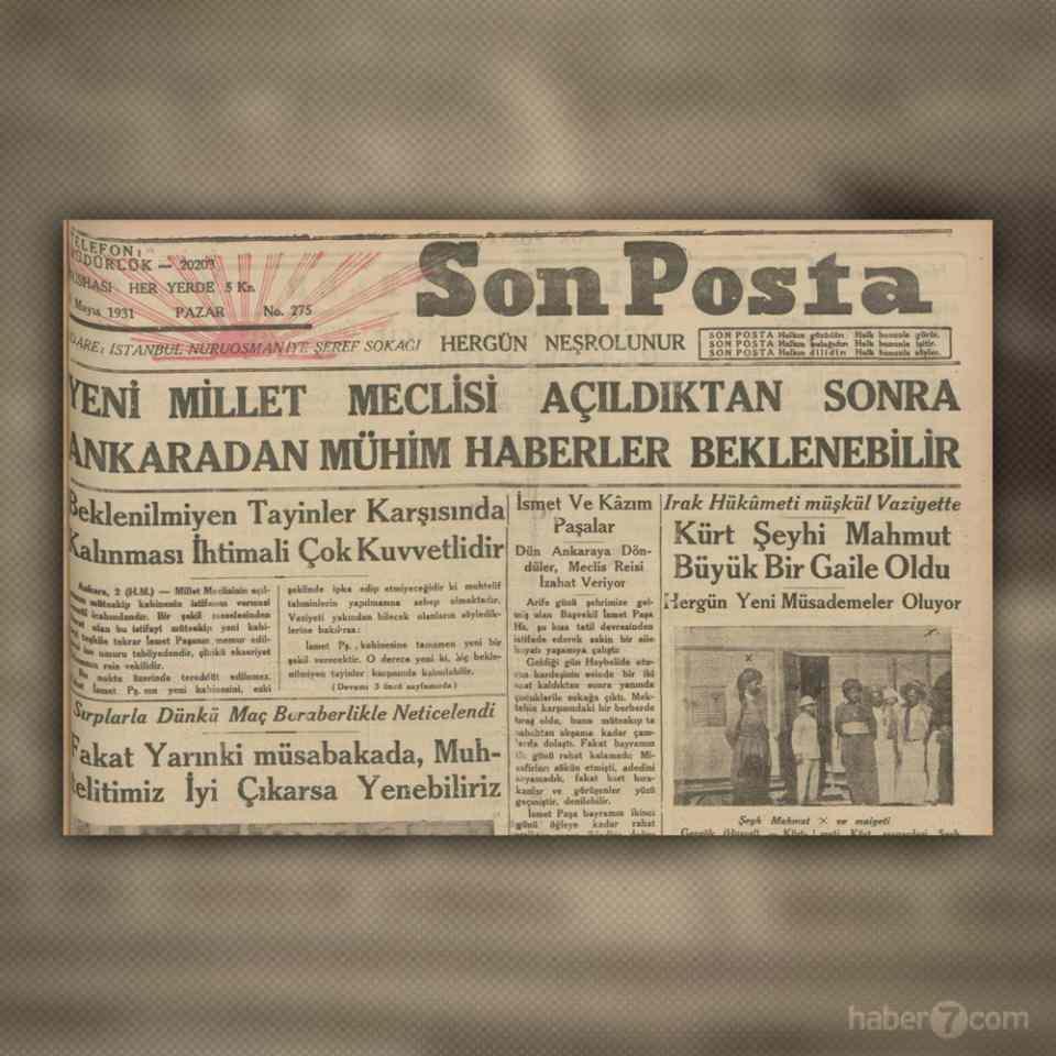 <p>14- Son Posta gazetesinin 1931’daki manşetinden Meclis’in açılmasıyla Ankara’da önemli haberlerin geleceği duyuruluyor.</p>
