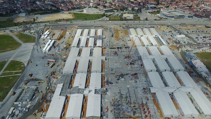 <p>Hastanenin yapım çalışmaları da drone ile havadan görüntülendi.</p>