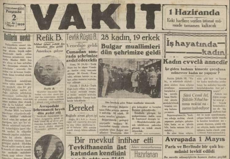 <p>Vakit gazetesinin 2 Mayıs 1929’daki duyurusu dikkat çekici: Eski harflere verilen istisnai müsaade 1 Haziran’da tamamen kalkacak.</p>
