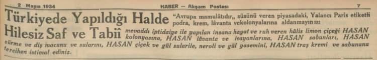 <p>Hasan Sabunları, Avrupa mamulatı süsüyle satılan yerli rakiplerine verdiği reklamla meydan okuyor.</p>
