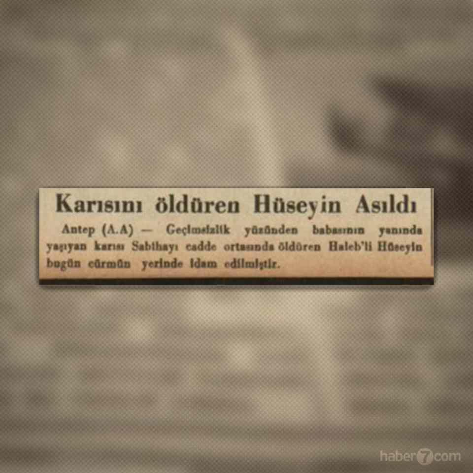 <p>3- Aynı gazeteden günümüze de ışık tutan bir haber daha. Kadına şiddet 1935’te de var. Hüseyin adlı bir vatandaş, ayrı yaşadığı eşini öldürüyor ve asılıyor.</p>
