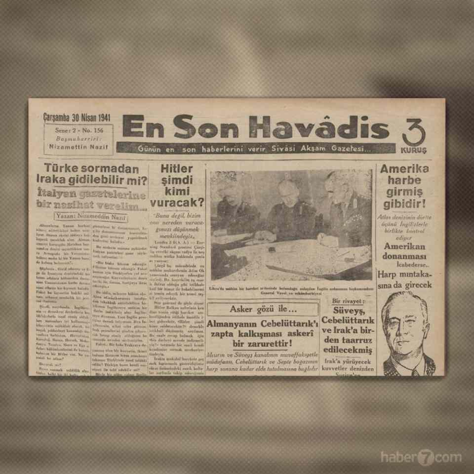 <p>En Son Havadis’in 1941’deki sayısından İtalya’nın Türkiye’ye sormadan Irak’a giremeyeceği konu alınmış.</p>
